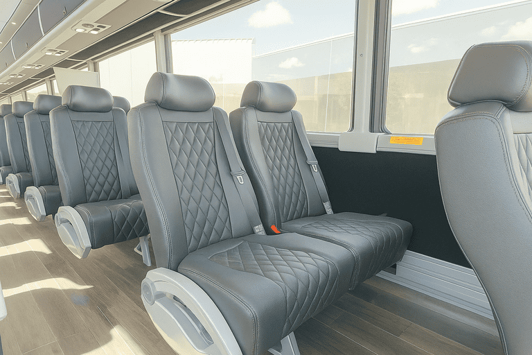interior of Somerville Coach Bus Service charter bus