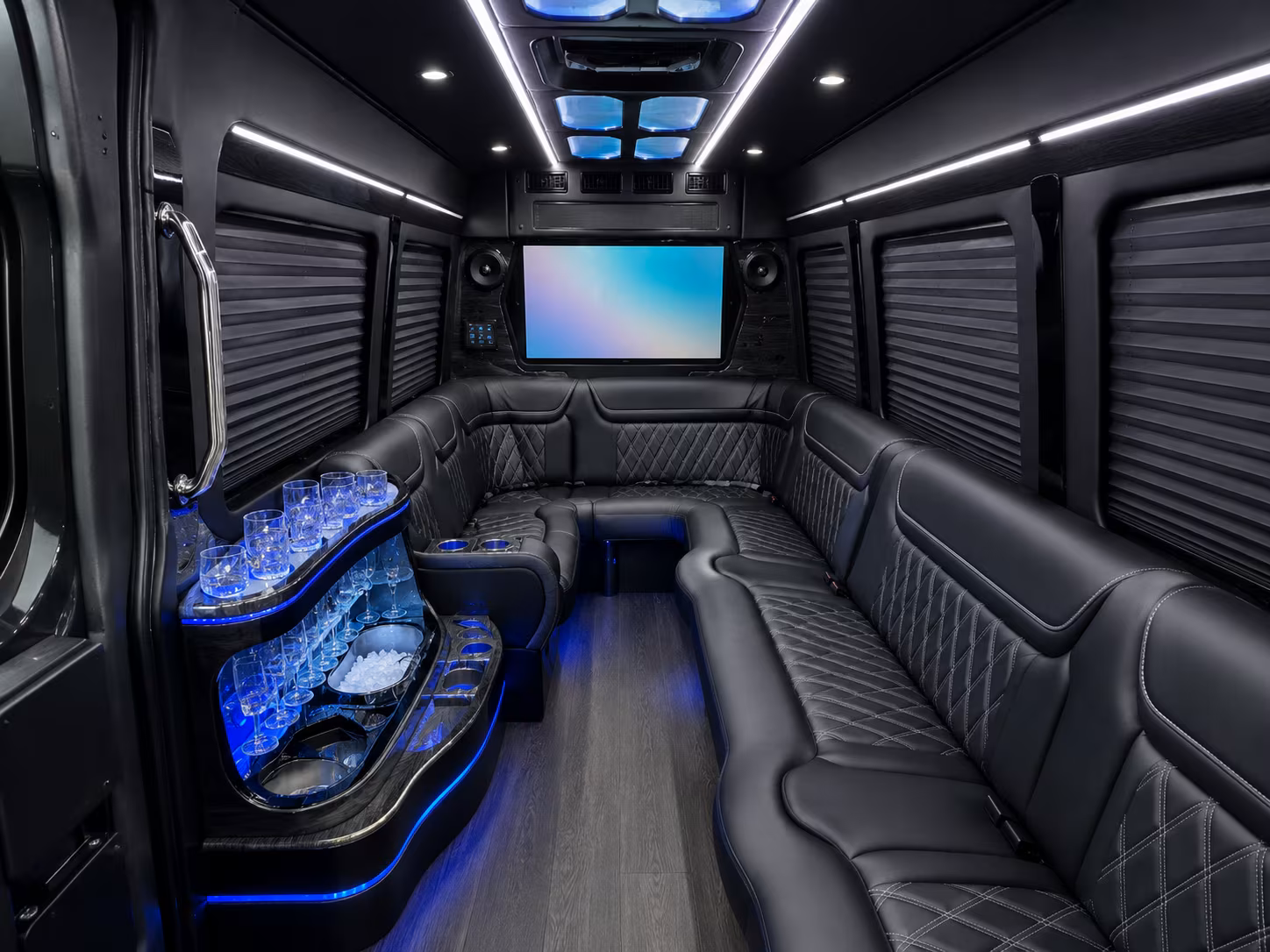 somerville 40 passenger party bus interior