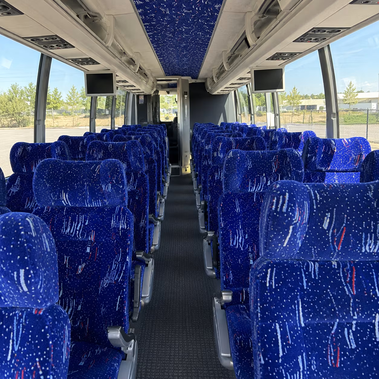 somerville 56 passenger charter bus inside